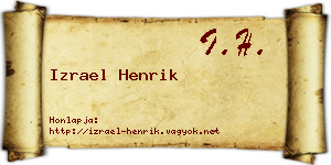Izrael Henrik névjegykártya